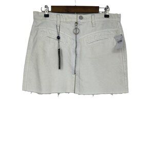 Blank NYC Exposed Zipper Raw Hem Denim Skirt Size 29